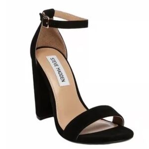 Black Steve Madden Carrson Suede Block Heels Sandals